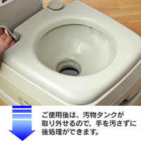 軽量ポータブル水洗トイレ（2層式）